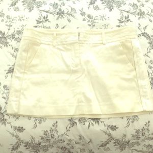 Cream tuxedo mini skirt